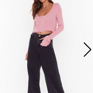 Button down ribbed cardigan